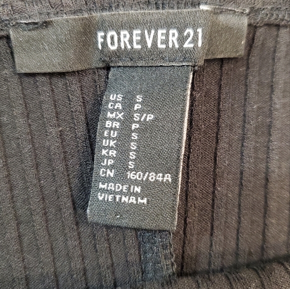 Forever 21 Black Spaghetti Straps Rib-knit Bodycon Dress Size Small - Picture 7 of 8